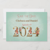 2024 Aangepast huwelijk sparen de Datum Kaart (Voorkant)