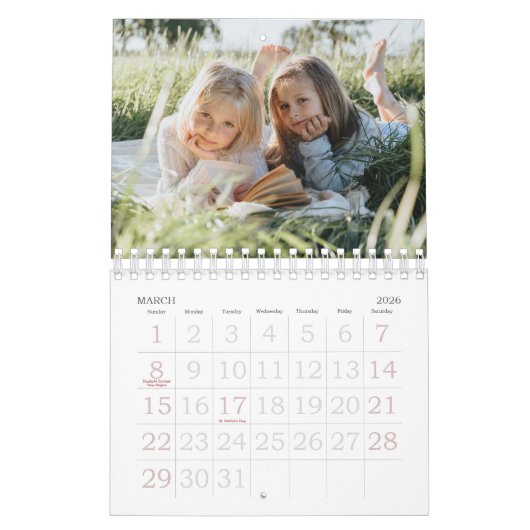 2024 Aangepaste Creëer Uw Eigen Familie Foto Kalender (Mar 2026)