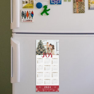 2024 Aangepaste foto Joy Kalender Magnetische Kaar