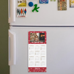 2024 Aangepaste foto Joy Kalender Magnetische Kaar