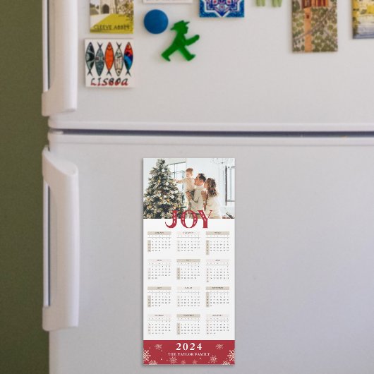 2024 Aangepaste foto Joy Kalender Magnetische Kaar