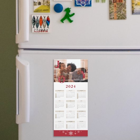 2024 Aangepaste foto Joy Kalender Magnetische Kaar