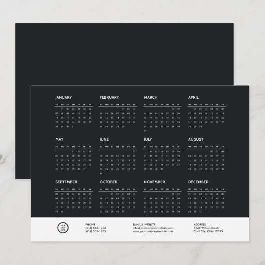2024 Aangepaste Logo Bedrijf Aankondigingskalender Kaart (Voorkant / Achterkant)