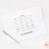 2024 Aangepaste tekst onderaan maandelijkse kalend Vierkante Sticker (Envelop)