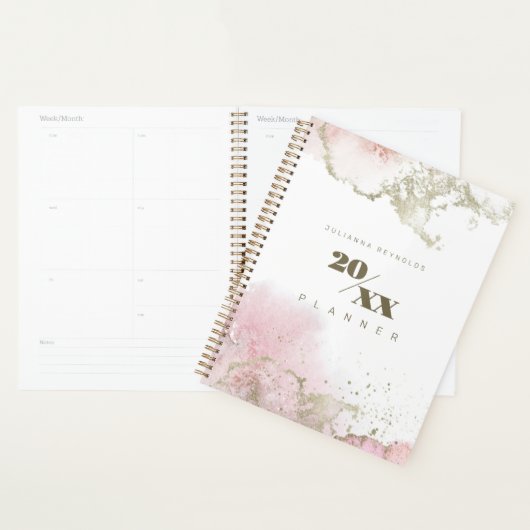 2024 Abstracte Roze & Gouden Planner (Display)