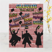 2024 Afro-Amerikaanse Afstuderen-je deed het kleur Kaart (Gele Bloem)