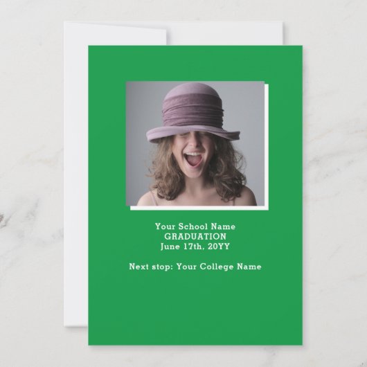 2024 AFSTUDEERDER Modern 5-foto Collage Groen Afst Aankondiging (Achterkant)