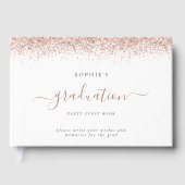 2024 Afstudeerder Roos Gouden Glitter Afstudeerfee Gastenboek (Voorkant)