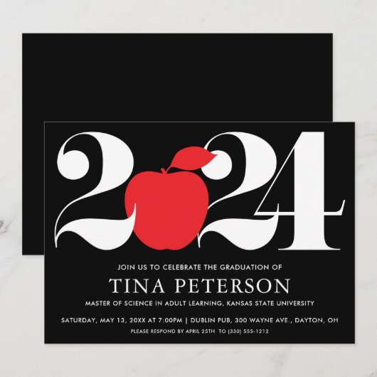 2024 Afstudeerfeest voor docenten Kaart (Voorkant / Achterkant)