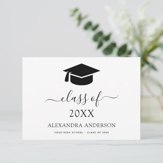 2024 Afstuderen aankondiging eenvoudig minimalisti (Staand voorkant)