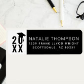 2024 Afstuderen aankondiging partij retour adres Etiket