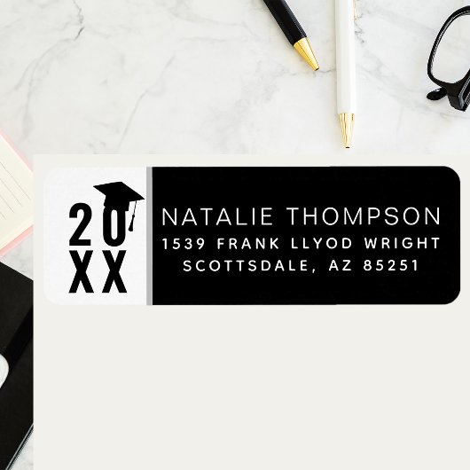 2024 Afstuderen aankondiging partij retour adres Etiket