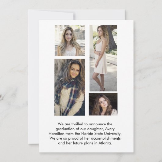 2024 Afstuderen aankondigingsballonnen 5 foto's Kaart (Achterkant)