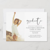 2024 Afstuderen bekendmaking foto minimalistisch Kaart (Voorkant)