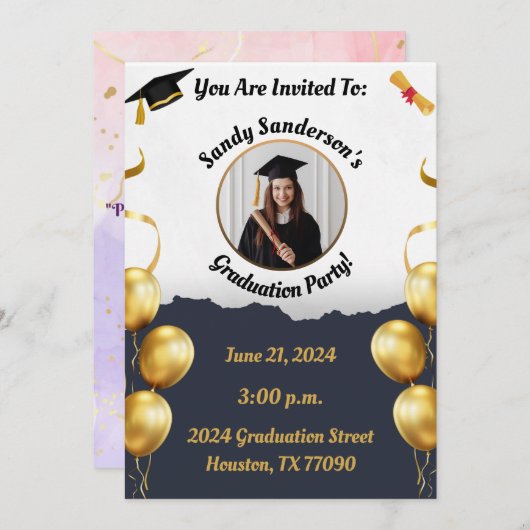 2024 Afstuderen Celebration Kaarten (Voorkant / Achterkant)