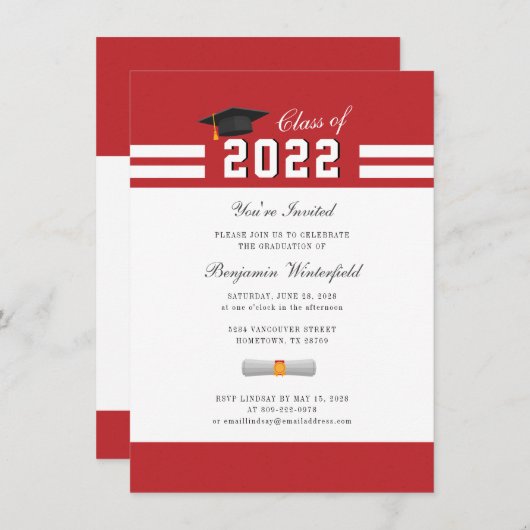 2024 Afstuderen Eenvoudig Afstudeerder Partij Kaart (Voorkant / Achterkant)