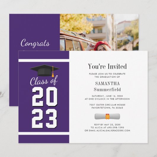 2024 Afstuderen Foto Afstudeerder Party Kaart (Voorkant / Achterkant)