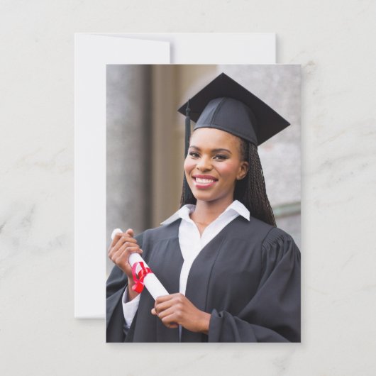 2024 Afstuderen Foto Blauw Grijs Agaat Uitnodiging (Achterkant)
