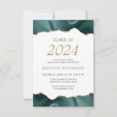 2024 Afstuderen foto Blauwgroen gouden agaat Kaart (Voorkant)