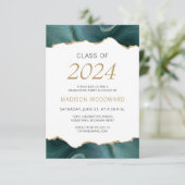 2024 Afstuderen foto Blauwgroen gouden agaat Kaart (Staand voorkant)