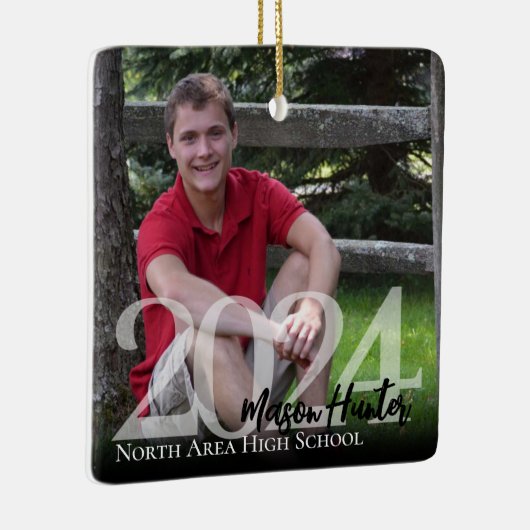 2024 Afstuderen Foto Keramisch Ornament (Rechts)