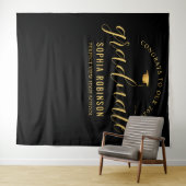 2024 Afstuderen Goud Zwart Afstudeerfeest Wandkleed (In Situ (horizontaal))