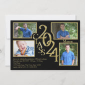 2024 Afstuderen Klasse van Quad Foto Zwart Kaart (Voorkant)