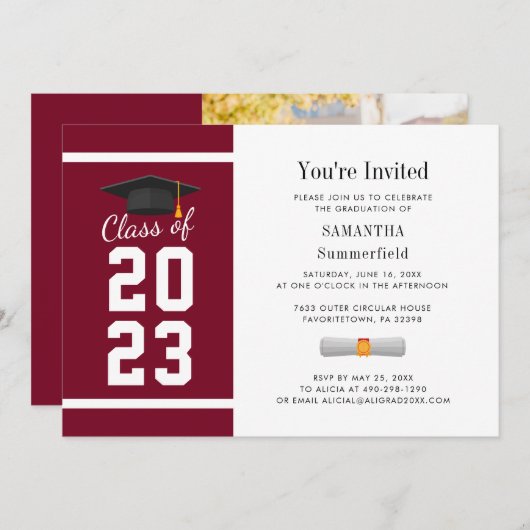 2024 Afstuderen minimalistische foto Afstudeerder Kaart (Voorkant / Achterkant)