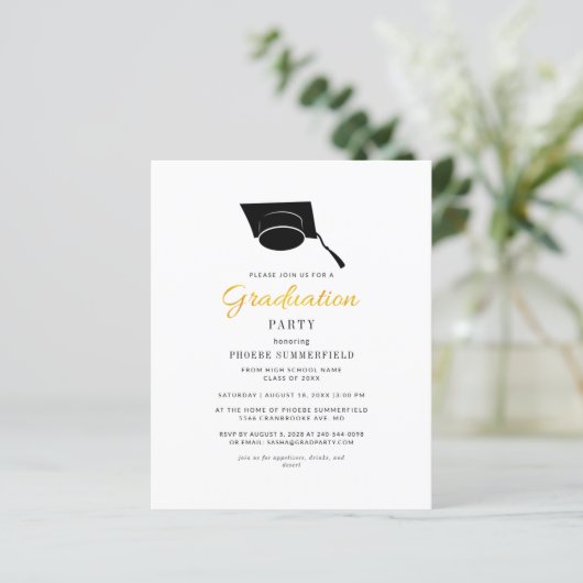 2024 Afstuderen Modern Afstudeerder Party Uitnodig (Staand voorkant)