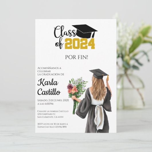 2024 afstuderen Uitnodiging (Staand voorkant)