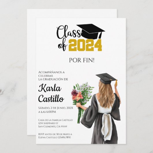 2024 afstuderen Uitnodiging (Voorkant / Achterkant)