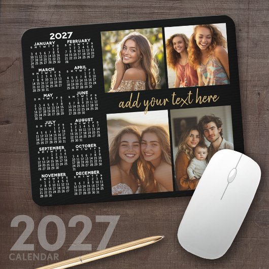 2024 Agenda - 4 foto collage moderne script tekst Muismat