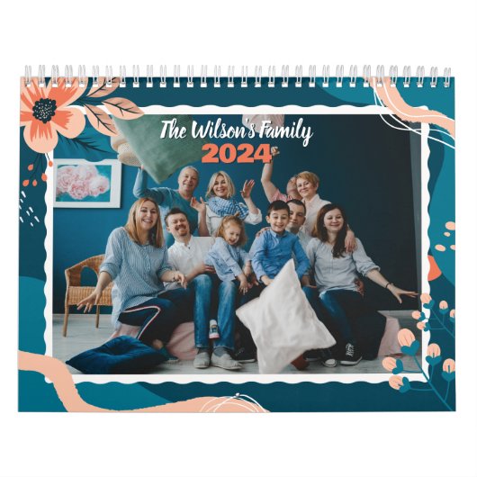 2024 Agenda Bloemstuk Aangepaste Familie Foto Kalender (Hoes)