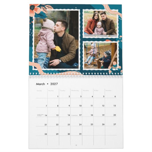 2024 Agenda Bloemstuk Aangepaste Familie Foto Kalender (Mar 2027)