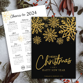 2024 Agenda Sneeuwvlok Bedrijfslogo Kerstkaart Kaart