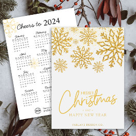 2024 Agenda Sneeuwvlok Bedrijfslogo Kerstkaart Kaart