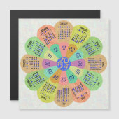 2024 Agenda Unieke Boho Retro Bloem Magneet (Voorkant / Achterkant)