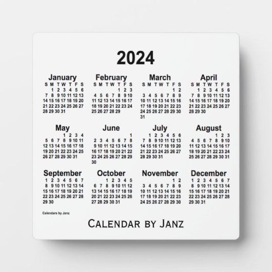 2024 Agenda van de witte schijf van Janz Fotoplaat (Voorkant)