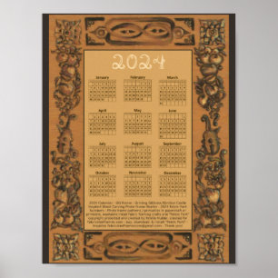 2024 Agenda Windsor Castle Grinling Gibbons Hout Poster