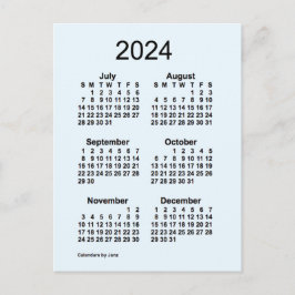2024 Alice Blue 6 Maanden Mini Kalender van Janz Briefkaart