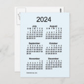 2024 Alice Blue 6 Month Mini Calendar van Janz Briefkaart (Voorkant / Achterkant)