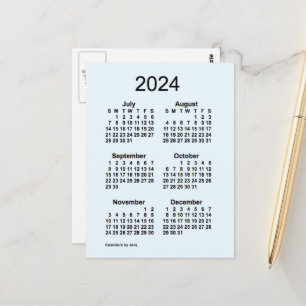 2024 Alice Blue 6 Month Mini Calendar van Janz Briefkaart