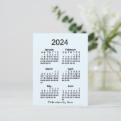 2024 Alice Blue 6 Month Mini Calendar van Janz Briefkaart (Staand voorkant)