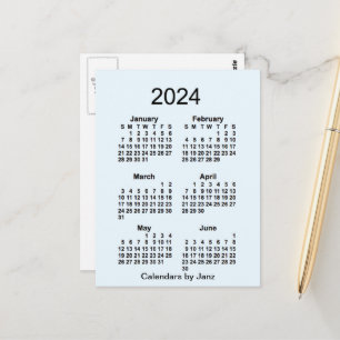 2024 Alice Blue 6 Month Mini Calendar van Janz Briefkaart