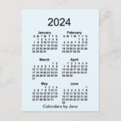 2024 Alice Blue 6 Month Mini Calendar van Janz Briefkaart (Voorkant)