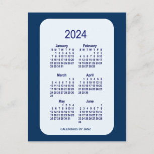 2024 Alice Blue 6 Month Mini Calendar van Janz Briefkaart
