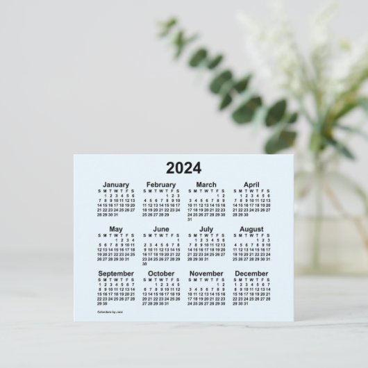2024 Alice Blue Agenda van Janz Briefkaart (Staand voorkant)