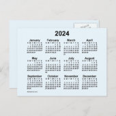 2024 Alice Blue Agenda van Janz Briefkaart (Voorkant / Achterkant)