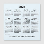 2024 Alice Blue Calendar van Janz 5x5 Magnet (Voorkant)