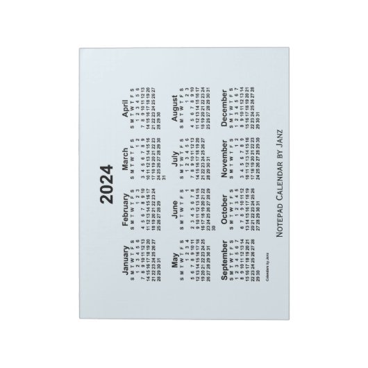 2024 Alice Blue Calendar van Janz Large Notepad Notitieblok (Linkerzijde)